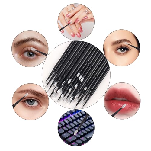Mekupeu 100Pcs Disposable Micro Applicator Brushes for Eyelash Extensions and Makeup