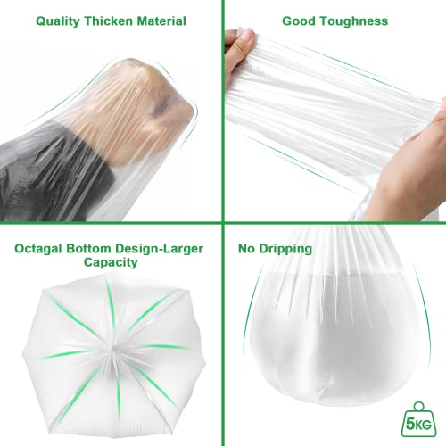 WAIKAS 30 Gallon Trash Bags - Heavy-Duty, Unscented, Pack of 10