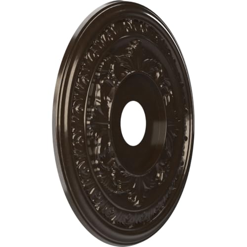 Ekena Millwork 19-Inch Baltimore Ceiling Medallion - Universal Metallic Rustic Mist