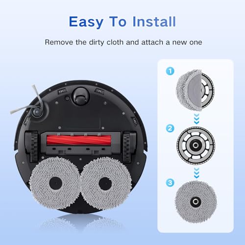 VIEWALL 8 Pack Mop Cloths for Qrevo Series Robot Vacuums