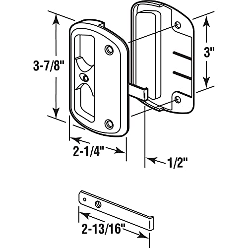 PRIME-LINE 3-7/8 in. Black Sliding Screen Door Latch & Pull (2-Pack)