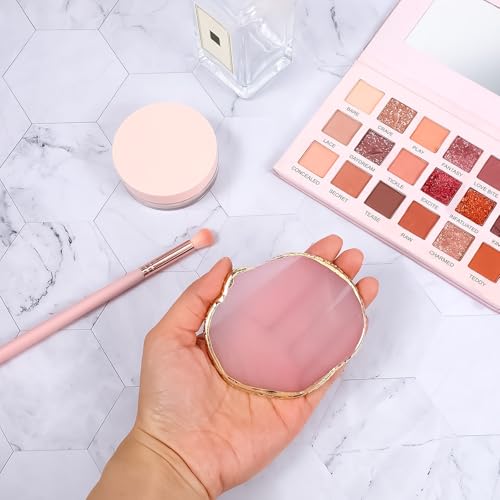 SynHHergyx Resin Nail Art Palette - Pink Gold Edge Mixing Plate