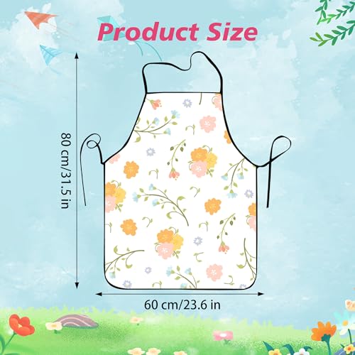 Lucleag Hello Spring Floral Kitchen Apron for Men and Women