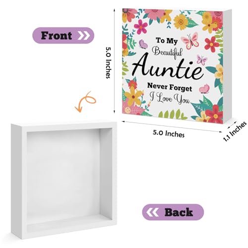 Aunt-Style Wooden Sign for Home Office Desk Decor - Christmas Birthday Gift from Niece Nephew - Variation 5