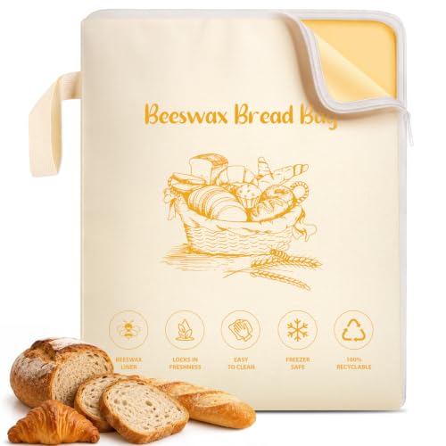 MERDTTES 13x17" Reusable Beeswax Bread Bag - Wide-Opening Sourdough Storage