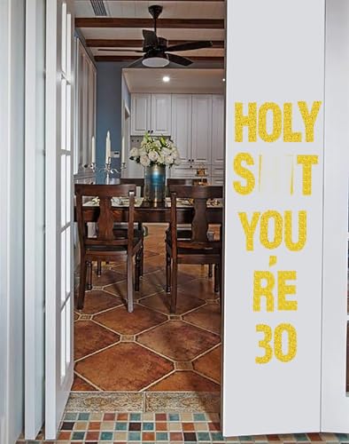 Gold Glitter 30th Birthday Banner for Men & Women - Party Decor