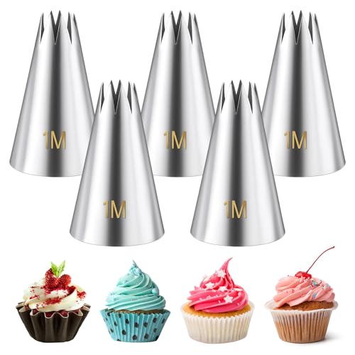 Larrel 5-Piece 1M Stainless Steel Piping Tips Cake Decorating Kit
