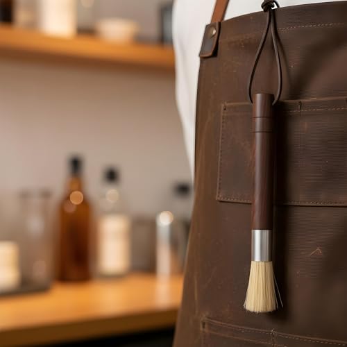 3-Piece Coffee Grinder Brush Set with Walnut Wood Handles