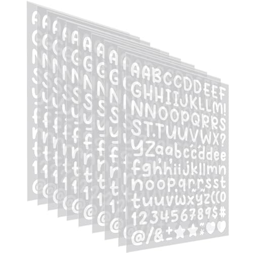 0.5 Inch Alphabet Stickers - 1120 Self-Adhesive Vinyl Letters & Numbers