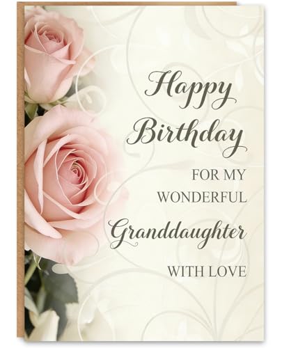 Thoughtful Granddaughter Birthday Card with Kraft Envelope