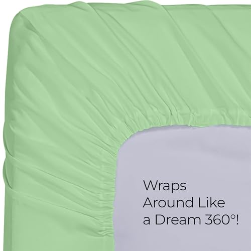 Queen Fitted Sheet - Ultra Soft Microfiber, Fits 14 Inch Deep Pocket, Sage