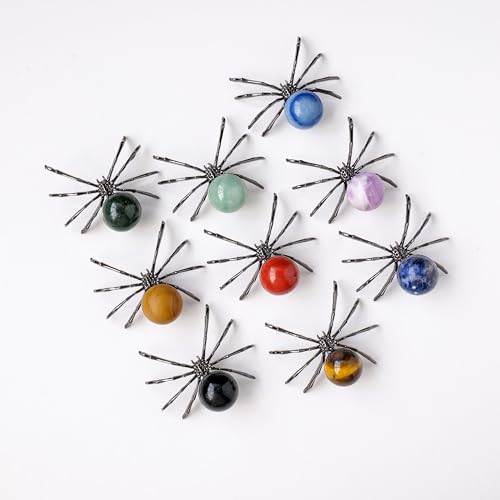 Runyangshi Natural Clear Quartz Spider Statue Ornament 2in