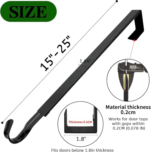 Adjustable Wreath Hanger for Front Door, 15-25 Inch, 20 lb Capacity