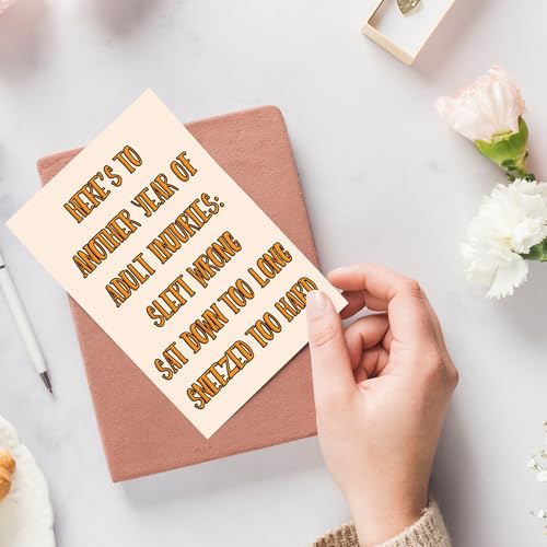 Funny Birthday Card for Men and Women - Luxury 300gsm Linen Greeting Card with Envelope