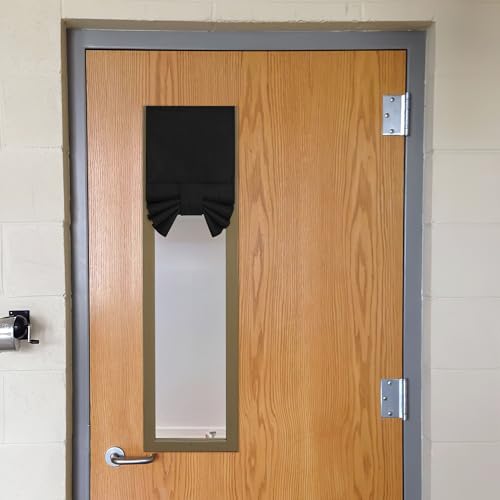 NICETOWN 100% Blackout Door Curtain Panel - 10"W x 30"L, Black