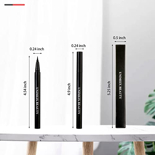 UNIMEIX Waterproof Liquid Eyeliner Pen - 12H Long-Lasting Black Eye Liner