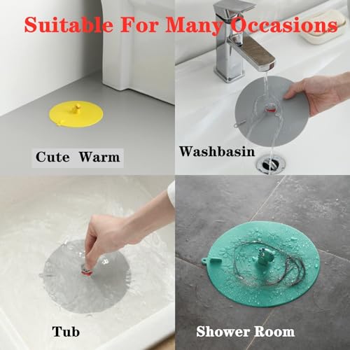 6-Inch Silicone Sink Stopper with Cute Duck Design - Multi-Use Drain Plug