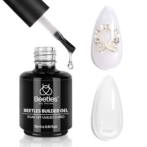 Beetles Clear Builder Gel for Nails - 8-in-1 Nail Strengthening & Apex Building Gel