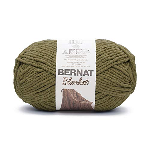 Bernat Blanket Yarn - Olive, 300g Chenille-Style Yarn