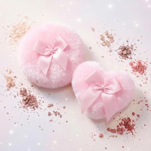 Large Fluffy Powder Puff Set Soft Washable Body and Face Puffs