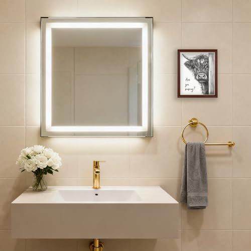 Funny Highland Cow Bathroom Wall Art Poster - 11x13.8 Inch