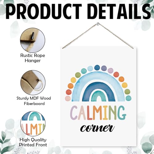 Calming Corner Wooden Wall Sign - Psychology 22 Counseling Office Decor