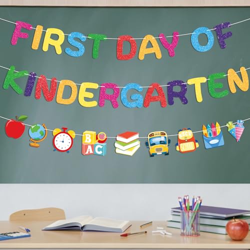 First Day of Kindergarten Banner - Vibrant Back to School Decor