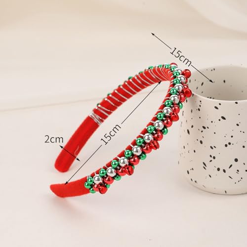 Christmas Jingle Bell Headband Festive Holiday Hair Hoop for Women and Girls
