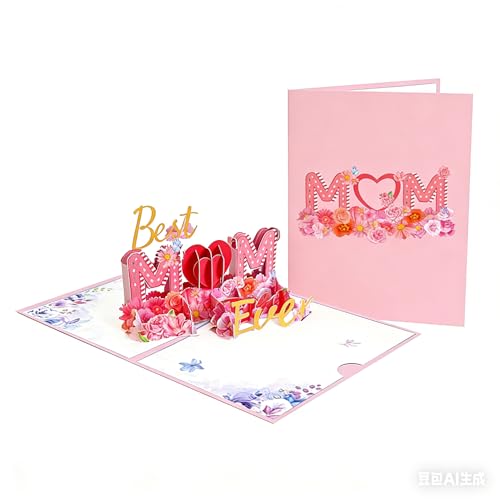 3D Pop-Up Flower Card for Mom – Best Mom Ever Greeting Card