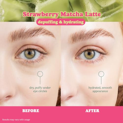 ESW Beauty Strawberry Matcha Latte Under Eye Patches with Hyaluronic Acid