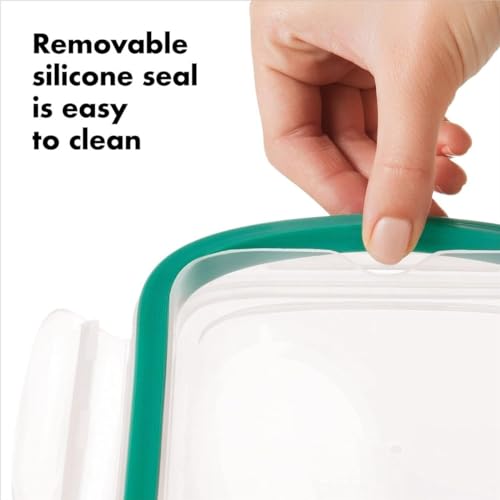 OXO Good Grips 2-Cup Smart Seal Glass Airtight Food Container, Teal