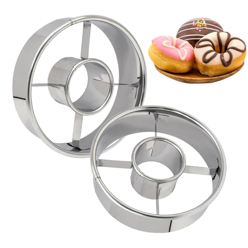 Luomorgo 2-Pack Stainless Steel Donut Cutter - 3.15 Inch Baking Tool