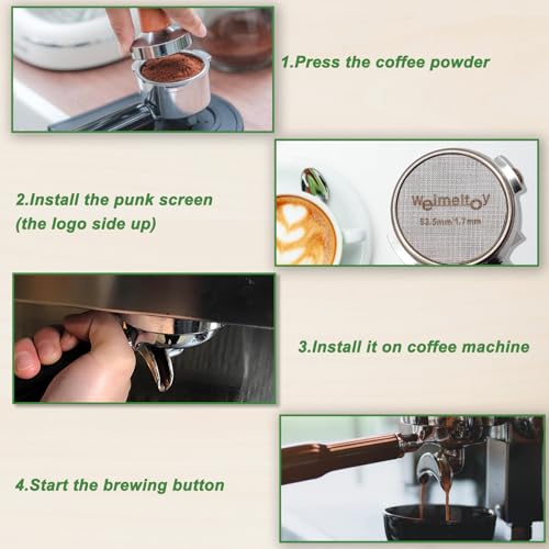 53.5mm Reusable Espresso Puck Screen - Food-Grade Stainless Steel, 2 Pack