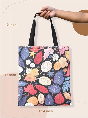 Aesthetic Canvas Tote Bag with Inner Pocket – Reusable Cotton Book Bag