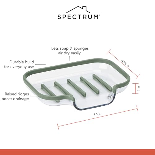 Spectrum Cora Bar Soap Dish with Drainage for Kitchen Sink Bathroom