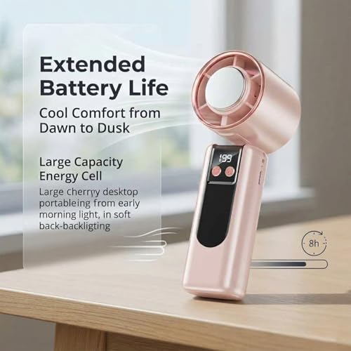 LONCIN Portable Handheld Fan with Semiconductor Cooling, 199 Speeds