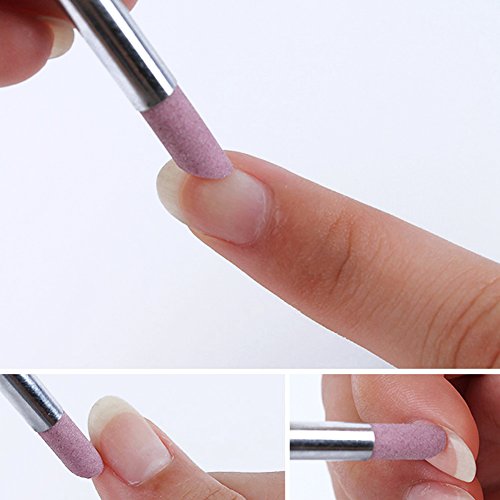 Yimart 5-Piece Stone Sanding Nail File and Cuticle Remover Pen Set