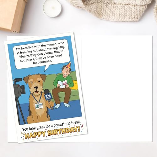 Funny 40th Birthday Card from Dog - Pet Years Joke Design