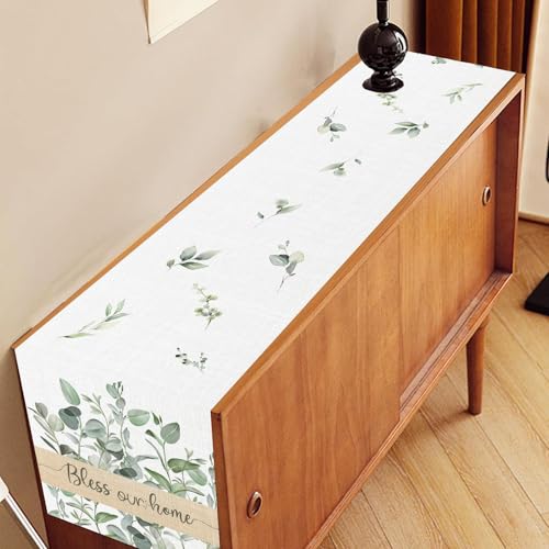 Farmhouse Table Runner - Eucalyptus Green, 13x36 Inch - Seasonal Rustic Decor - Variation of THIS listing