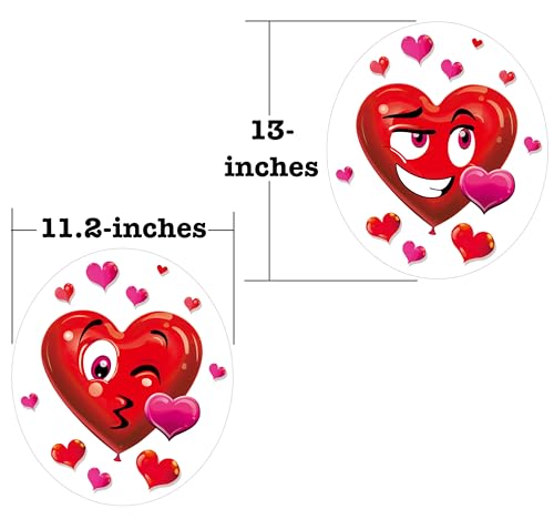 Valentine's Heart Toilet Seat Cling Decoration Set - 2 Pieces
