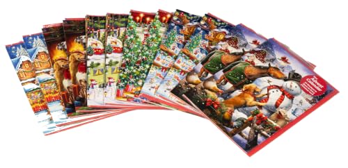 Fun Whimsical Advent Calendar Greeting Cards - Set of 12 with Envelopes