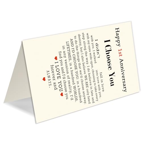 1st Anniversary Card Gift for Him/Her - MM-332, 8x5.3 in