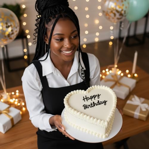 Happy Birthday Cake Topper - Elegant Black Acrylic Script Decoration