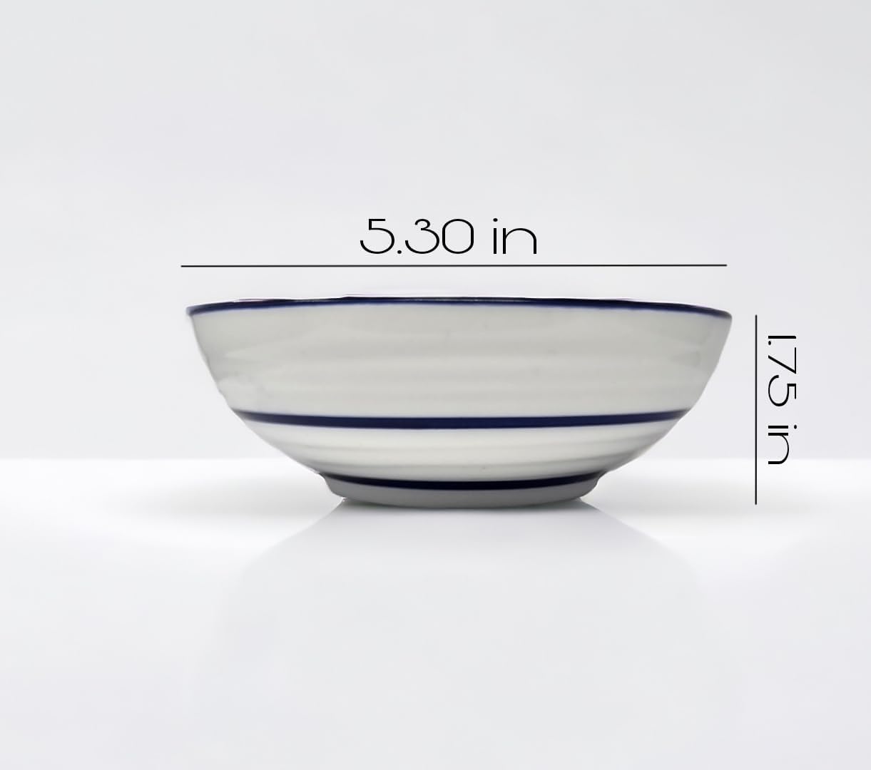 Porcelain Chinese Japanese Bowl Sets with Free 6 Porcelain Spoons, Set of 6