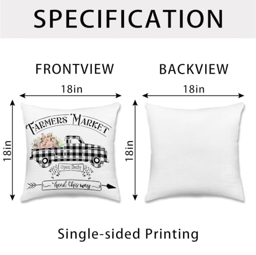 Hexagram 18x18 Pillow Covers Set of 4 - Farmhouse Flower Truck