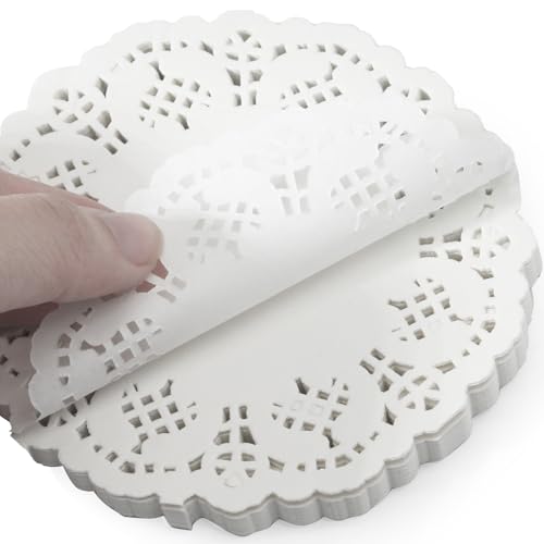 Bonsicoky White Lace Paper Doilies 4.5 Inch 100 Pack Round