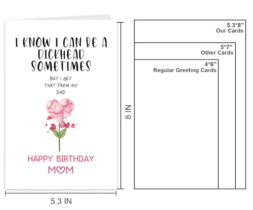 Funny Birthday Card for Mom or Stepmom - Hilarious Gift