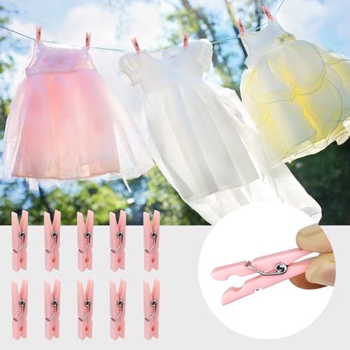 30 Mini Plastic Clothes Pins - 1.4 Inch for DIY Crafts & Baby Showers