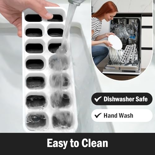 DclobTop Black & White Ice Cube Trays - 3 Pack, BPA-Free, Easy Release