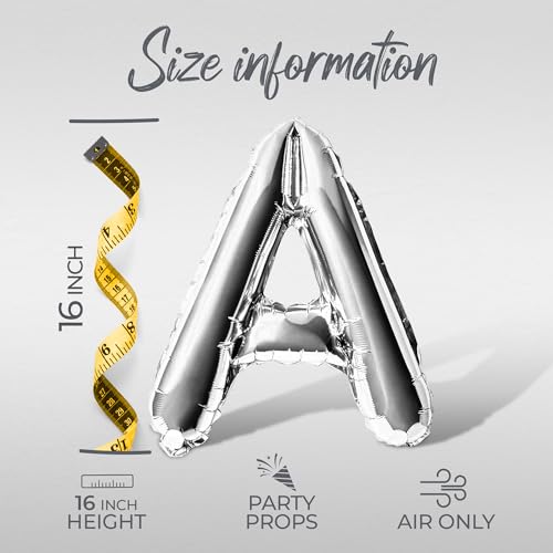 16" Silver Foil Letter Balloons for Bachelorette Party